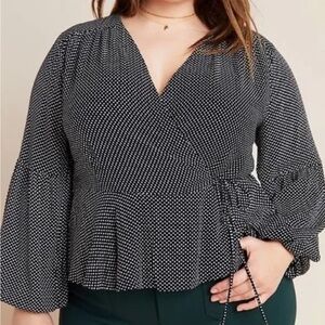 Anthropologie Maeve Ingrid Black White Polka Dot Blouse Multi Sz 20 W